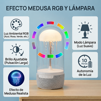 Lámpara de Medusa con Altavoz Inalámbrico Bluetooth y Luz LED