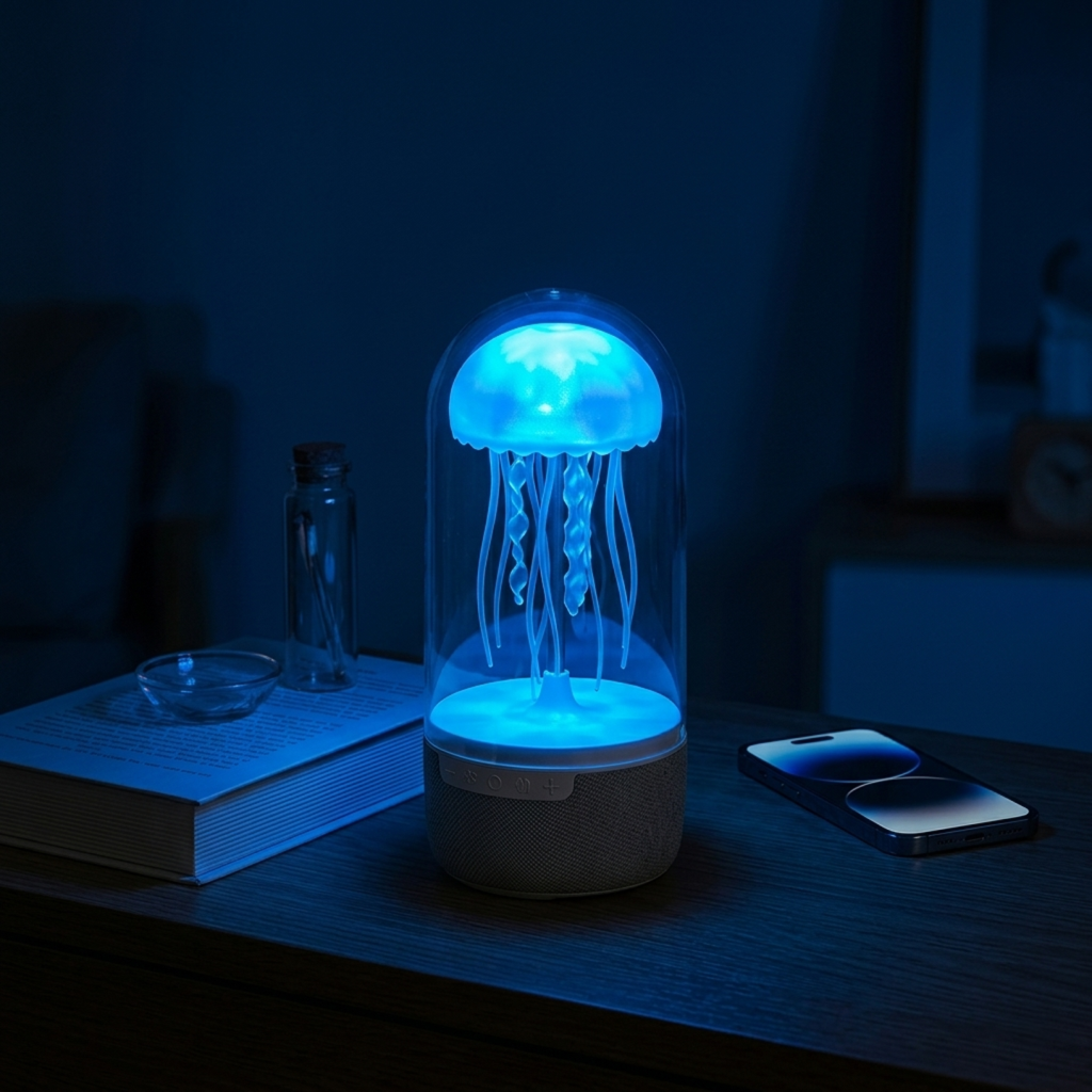 Lámpara de Medusa con Altavoz Inalámbrico Bluetooth y Luz LED